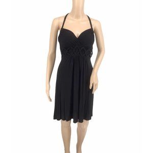 COPY - Gilli dba solgee halter racerback dress black mini m v neck open back